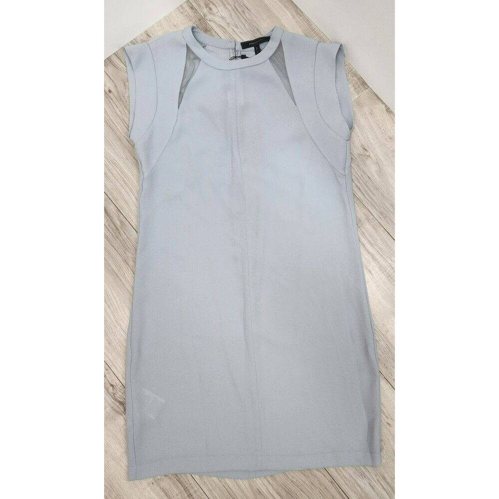 BCBGMAXAZRIA Women's Alycia Cutout Back Zipper Sheath Midi Dress Cap Sleeves 2